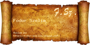 Fodor Szelim névjegykártya
